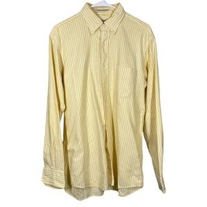 GITMAN BROS R. DERWIN Mens Yellow Striped Buttondown Shirt Medium